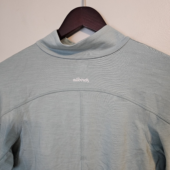 Allbirds Quarter Zip Pullover Natural Run Mid Layer Green Hush Athleisure Casual - Picture 4 of 9